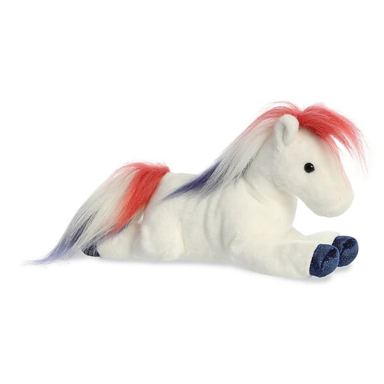 Aurora - Flopsie - 12" Banner Horse White 1 Aurora - Flopsie - 12" Banner Horse White