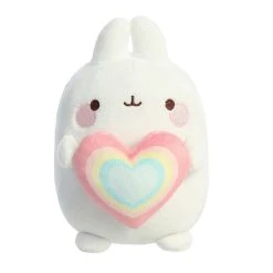 Aurora - Molang - 6" Rainbow Heart Molang White
