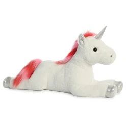 Aurora - Super Flopsie - 27" Velvet Swirls Unicorn White