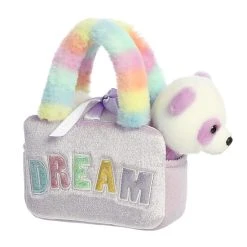 Aurora - Fancy Pals - 6.5" Rainbow Dream Panda Pet Carrier Purple