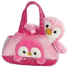 Aurora - Fancy Pals - 7" PomPom Penguin - Pink Pet Carrier Multi