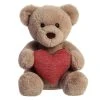 Aurora - Valentines - 10" Tuffy Taupe Bear With Heart Brown