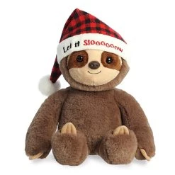 Aurora - Holiday Sayings - 9" Let It Slooow Sloth Brown