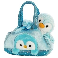Aurora - Fancy Pals - 7" PomPom Penguin - Blue Pet Carrier Multi